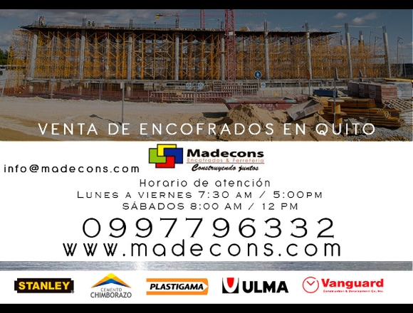 Venta de encofrados en Quito